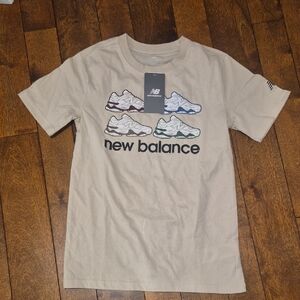 New Balance Tan T-Shirt with Sneaker Graphics